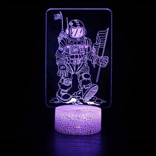 Astronaut 3D lampe LED – 16 lysfarver – med fjernbetjening